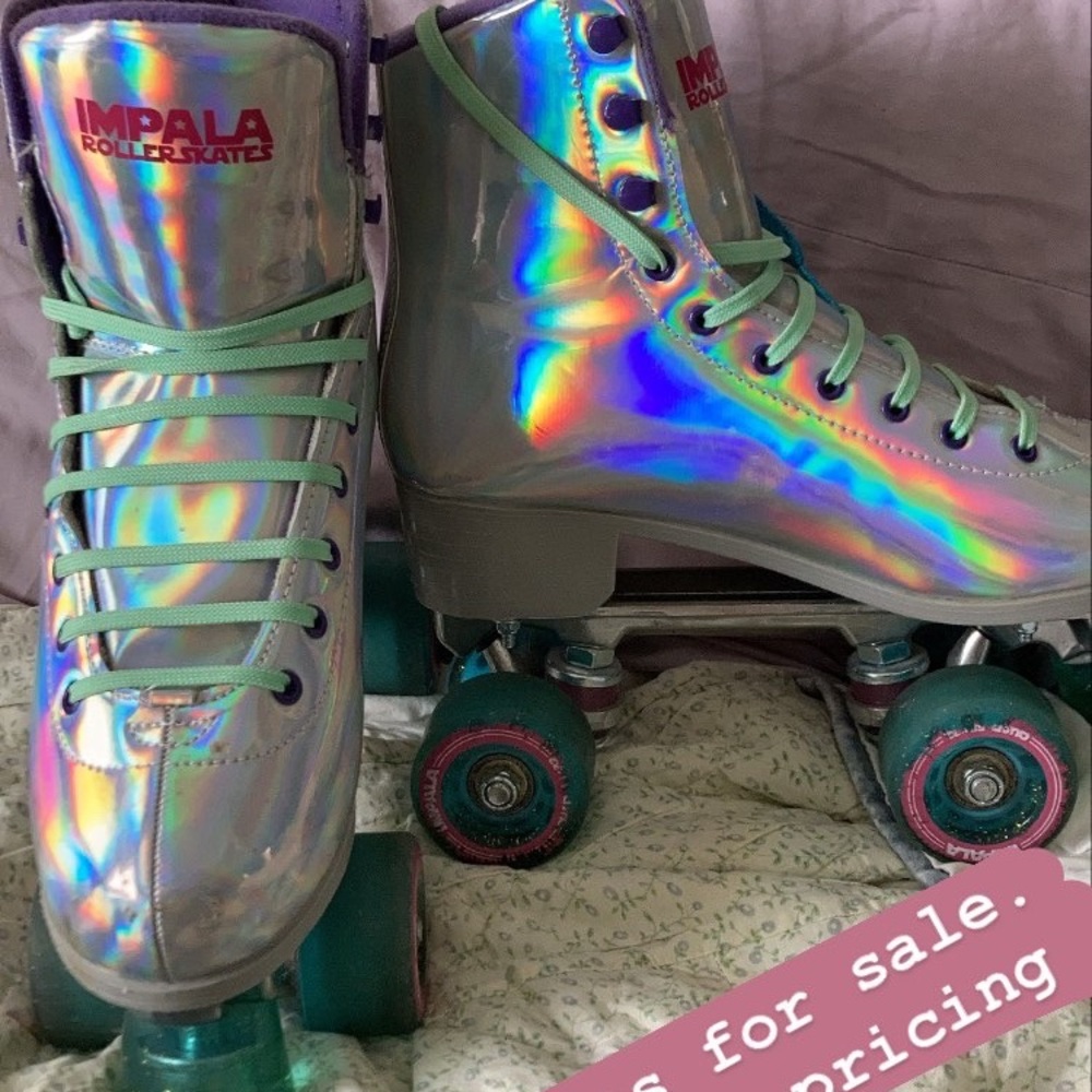 Impala holographic roller skates. US size 8.